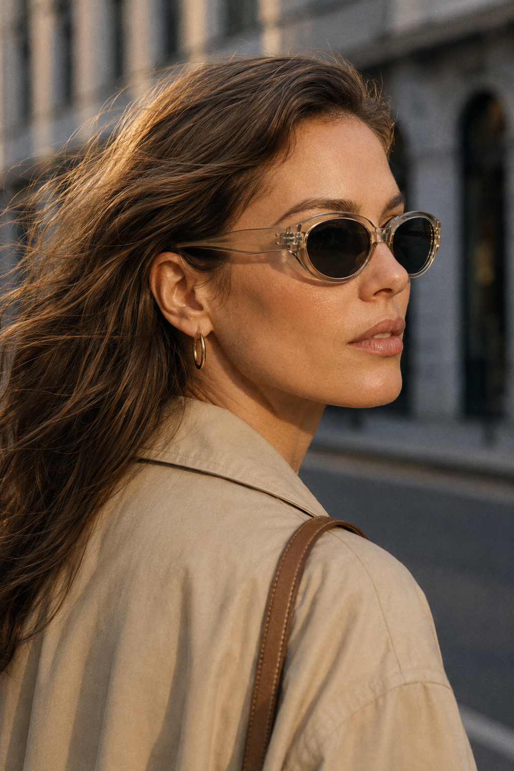 Champagne Oval Sunglasses - Image 4